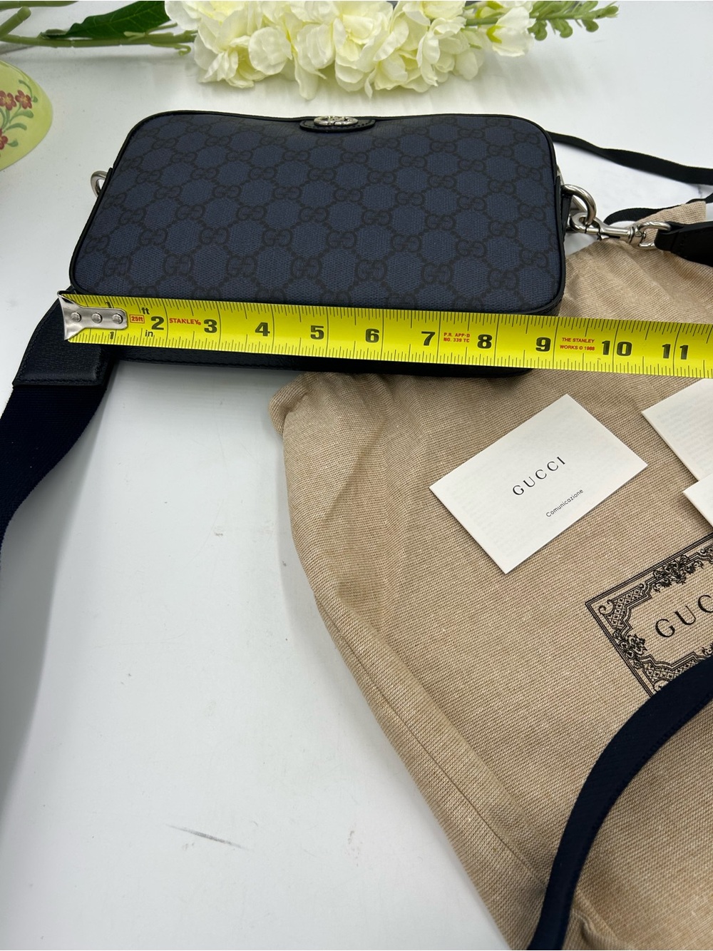 Unisex Gucci, blue/black Ophedia  GG print Crossbody bag made in Italy - Picture 10 of 16